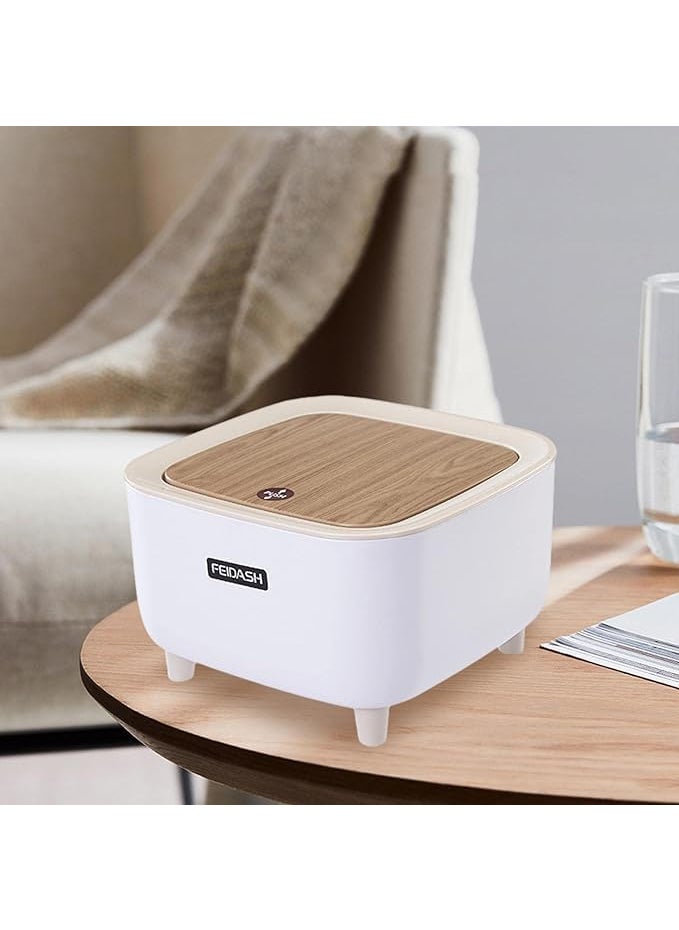 BLURISM BLURISM Table Dustbin Plastic Swinging Lid Waste Storage Garbage Bin Waste Bins for Bedroom Desk Car Compost Bucket Dustbin Desktop Trash Can For Study Table Office  - Image 5