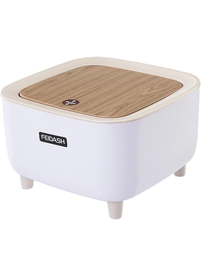 BLURISM BLURISM Table Dustbin Plastic Swinging Lid Waste Storage Garbage Bin Waste Bins for Bedroom Desk Car Compost Bucket Dustbin Desktop Trash Can For Study Table Office  - Image 2