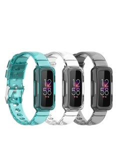 Replacement Strap, Compatible with Fitbit Ace 3 Bands for Kids, Soft Silicone Wristband Waterproof Adjustable Bracelet Watch Band for Fitbit Ace 3 Boys Girls Blue, Black, Clear