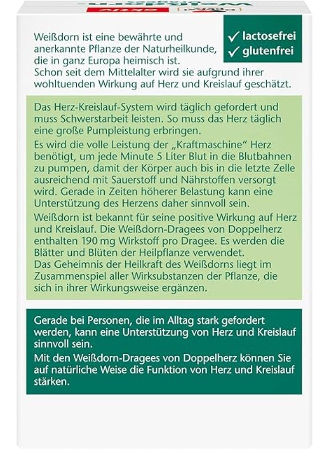 Doppelherz Hawthorn – SUPPLEMENT Traditionally Used to Support Cardiovascular Function – 90 Coated - Image 2