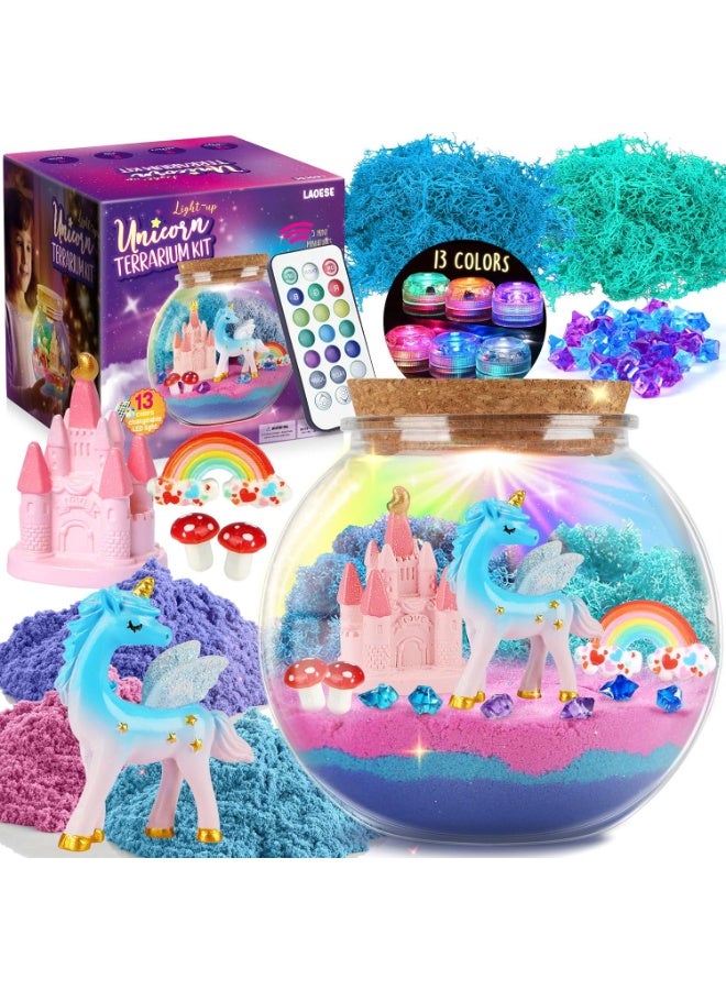 Unicorn Gifts for Girls - Unicorn Terrarium Kit for Kids -Toys for Girls- Birthday Gift for Girl Ages 4 5 6 7 8 12 Year Old- Arts and Crafts Supplies for Kids-Best Present for Girl - Image 1