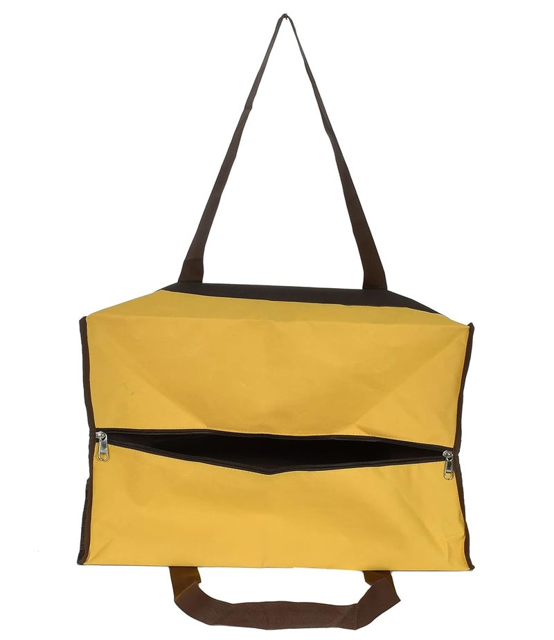 Kuber Industries Kuber Industries Medium Size MultiPurpose Storage BagClothing Storage OrganizerToy Storage BagStationery Paper Storage Bag with Zipper Closure and Strong HandlePack of 2 Brown Grey  - Image 5