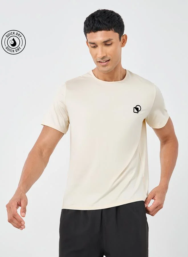 Styli Styli Super Stretch Regular Fit T-Shirt with Logo Detail