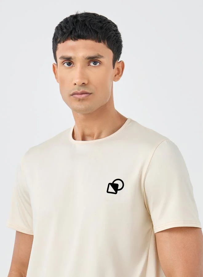 Styli Styli Super Stretch Regular Fit T-Shirt with Logo Detail