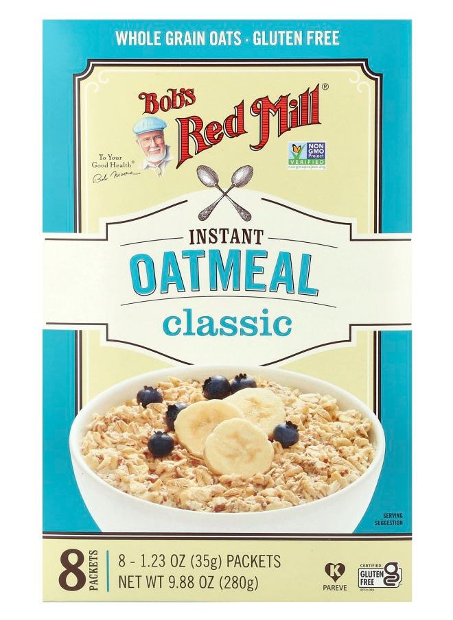 Bob's Red Mill Instant Oatmeal Packets Classic 8 Packets 1.23 oz (35 g) Each 