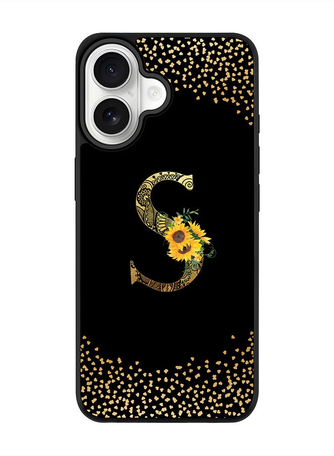 Stylizedd iPhone 17 Case, [Compatible with MagSafe] Slim Magnetic cover Phone Case iPhone 17 -Custom Floral Monogram - S ( Black ) - Image 1