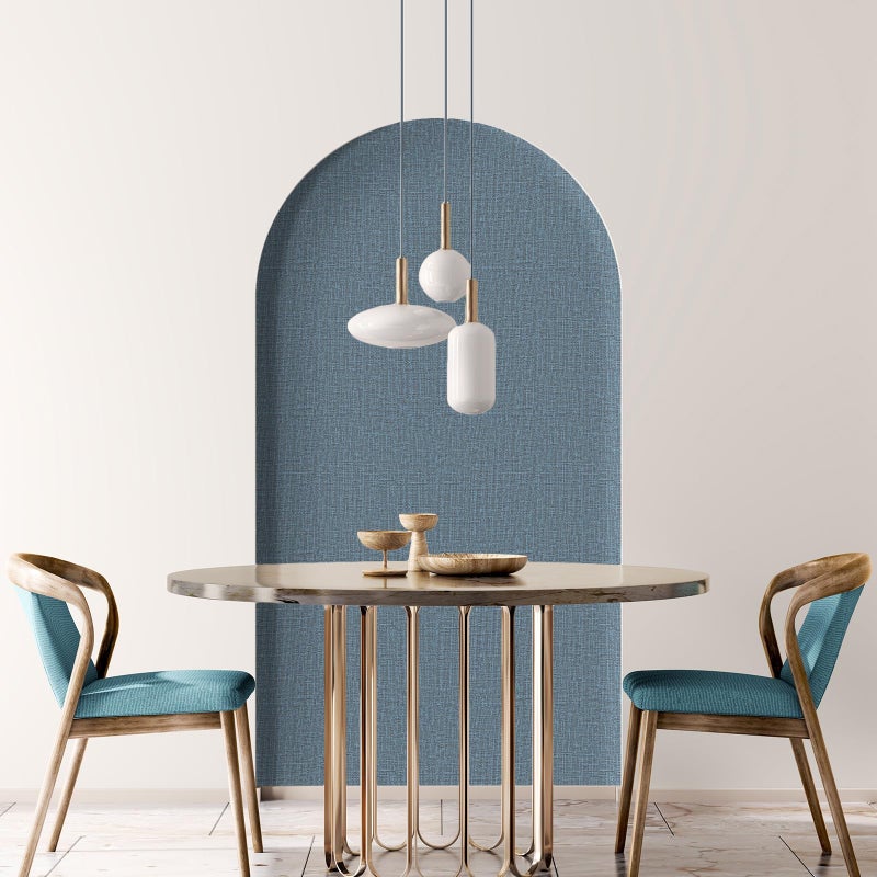 WADILE Grasscloth Peel and Stick Wallpaper 15.7in x 78.7in, Textured Contact Paper for Cabinets, Faux Linen Wall Paper Pull and Stick, Fabric Vinyl Wallpaper Self Adhesive Navy Blue - Image 4
