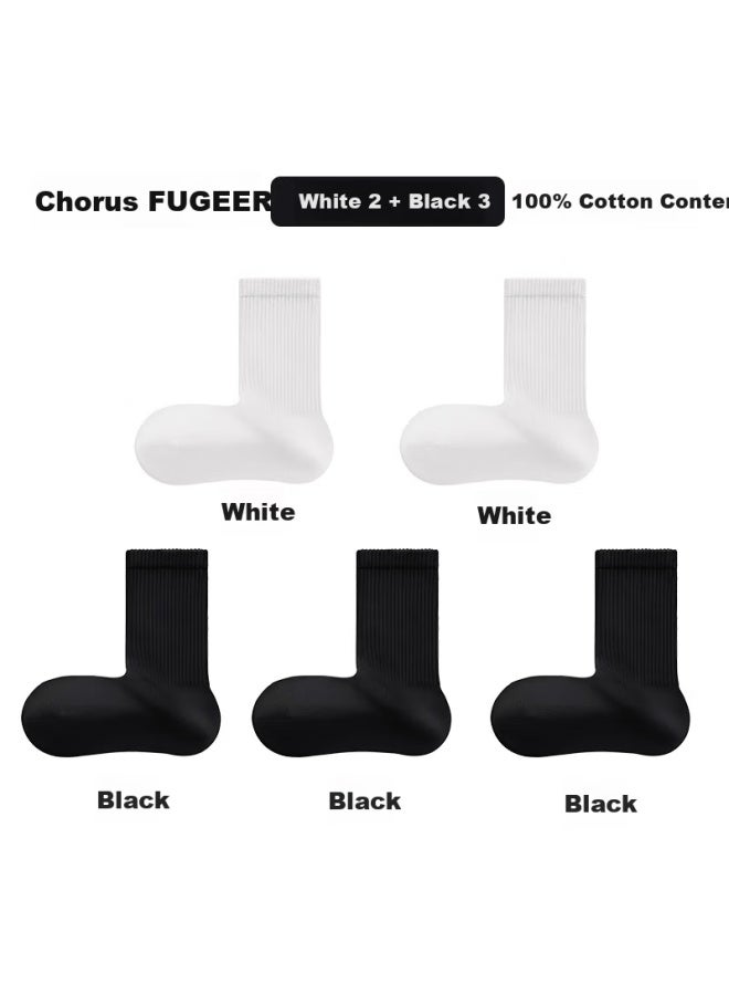 Chorus 100% Cotton Colorful Uni Socks One Size 7a Antibacterial Dopamine Pure Cotton Autumn Solid Mid-calf Socks