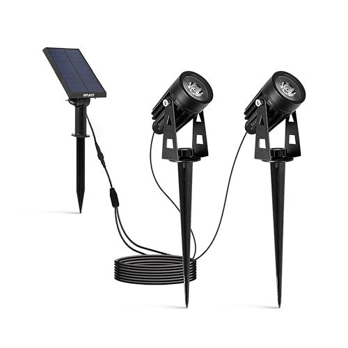 Dylect® Luxe Solar Garden Light for Garden, Resort/Hotel | Spot Light for Outdoor Plants, Balcony with Powerful Twin LED, Up to 8Hr Run-Time, IP44 Waterproof, Auto On-Off (Ground Mount, Cool White) - Image 1