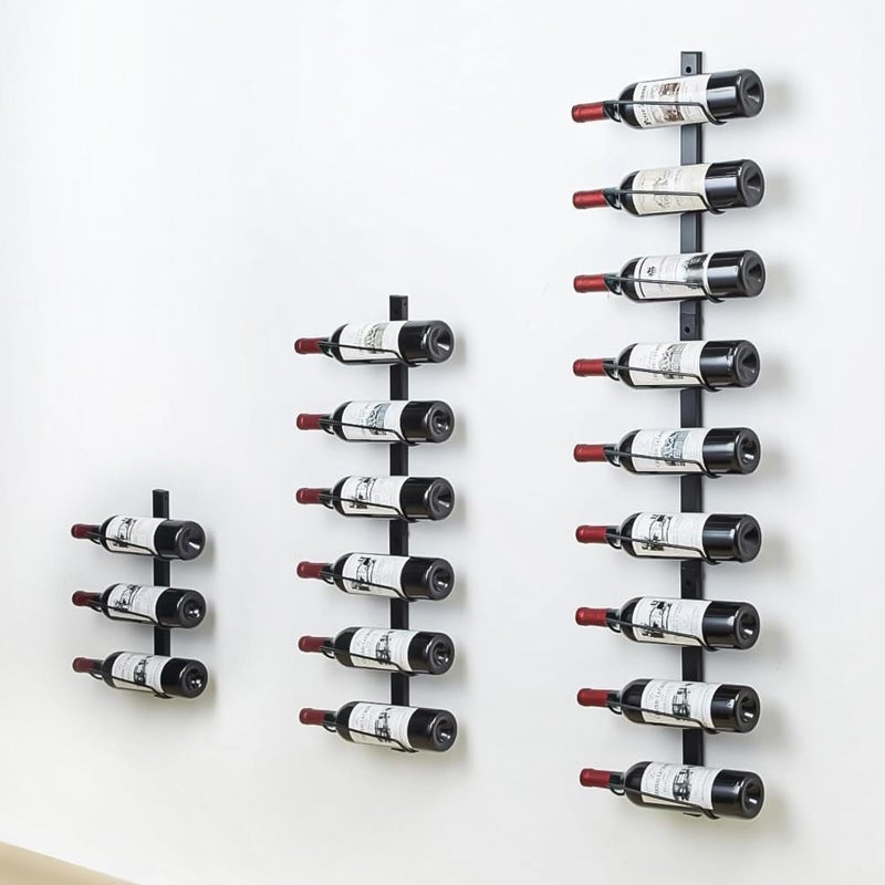 Sonyabecca 9 Bottle Wall Wine Rack  DIY Detachable Wine Storage Organizer Wall Mount Used As One or Three Bottle Display Holder for Kitchen Pantry Dining Room Bar Cellar
