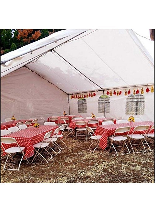 أوجامي مجموعة أوجامي من 6 مفارش طاولة بلاستيكية مربعة باللونين الأحمر والأبيض - عبوة من 6 قطع - أغطية طاولات النزهة - Image 4