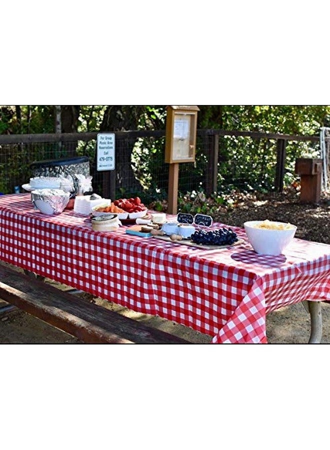 أوجامي مجموعة أوجامي من 6 مفارش طاولة بلاستيكية مربعة باللونين الأحمر والأبيض - عبوة من 6 قطع - أغطية طاولات النزهة - Image 3