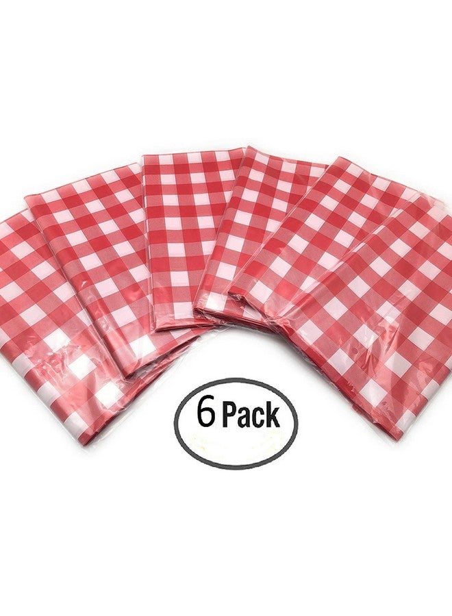 أوجامي مجموعة أوجامي من 6 مفارش طاولة بلاستيكية مربعة باللونين الأحمر والأبيض - عبوة من 6 قطع - أغطية طاولات النزهة - Image 2