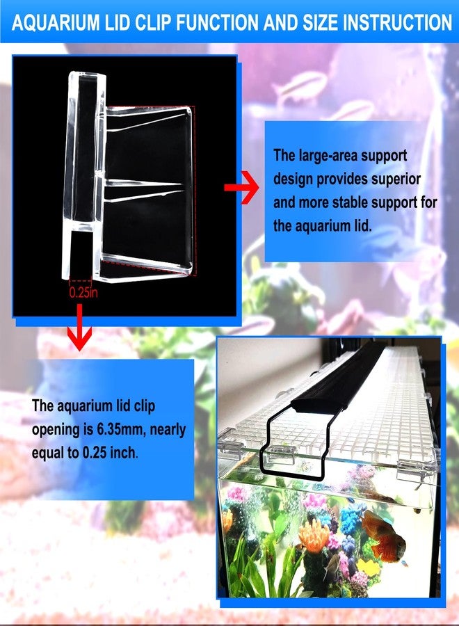NestBasics 6pcs Transparent Aquarium Lid Clips,Rimless Fish Tank Glass Cover top Support,Aquarium Hood Holder, Acrylic and Glass Aquarium top Clips,fit 5-6mm Thickness Glass - Image 3