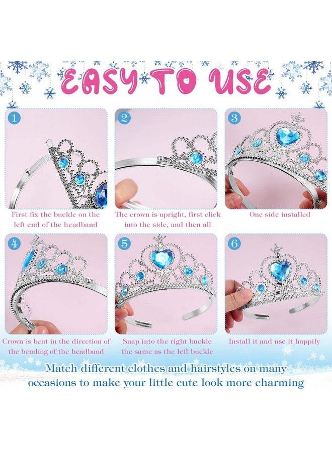 Zhanmai 24 Pcs Tiara Crown Set Princess Crown For Girls Plastic Tiaras Dress Up Costume Party Favor Accessories Kid Birthday (Blue Purple Pink Rose Red)  - Image 4