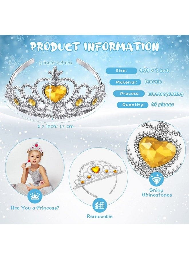 Zhanmai 24 Pcs Tiara Crown Set Princess Crown For Girls Plastic Tiaras Dress Up Costume Party Favor Accessories Kid Birthday (Blue Purple Pink Rose Red)  - Image 3