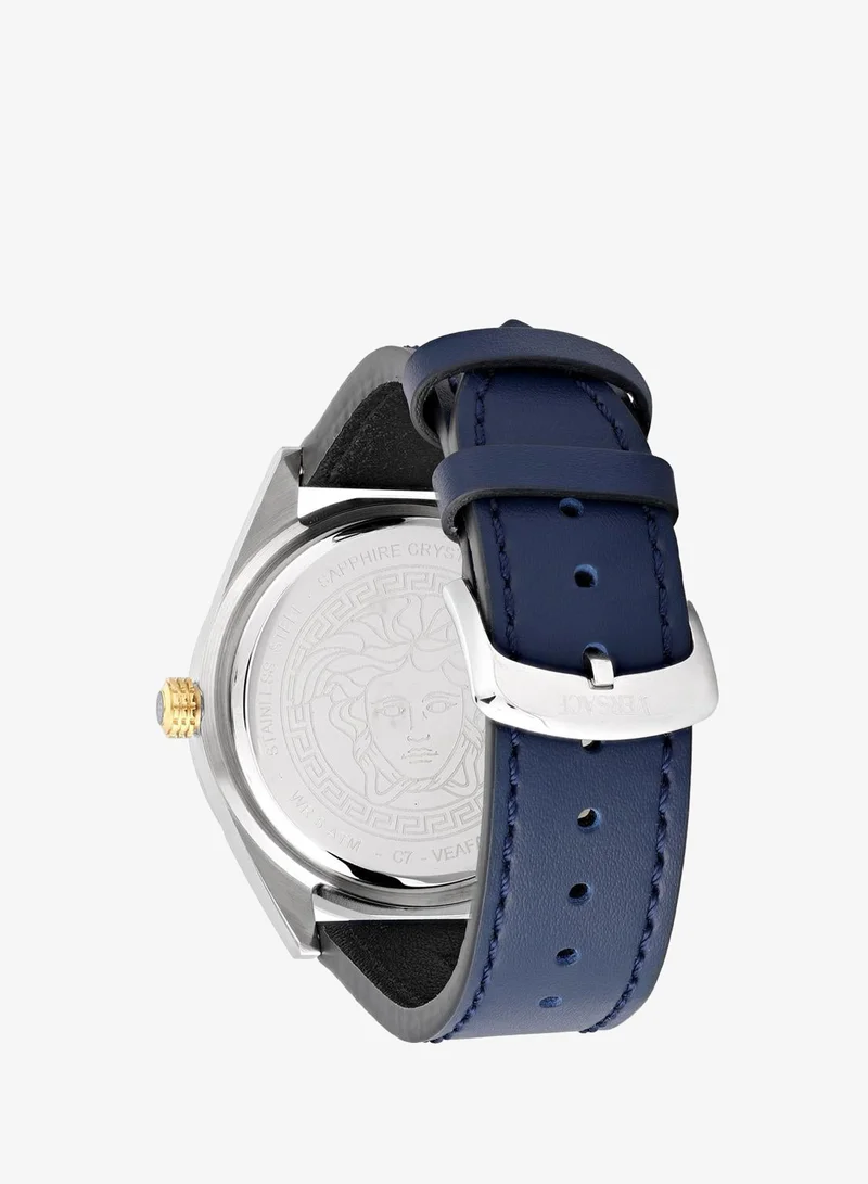 Versace Blue V-Code GMT Quartz Blue Dial Watch for Men | Best Price UAE