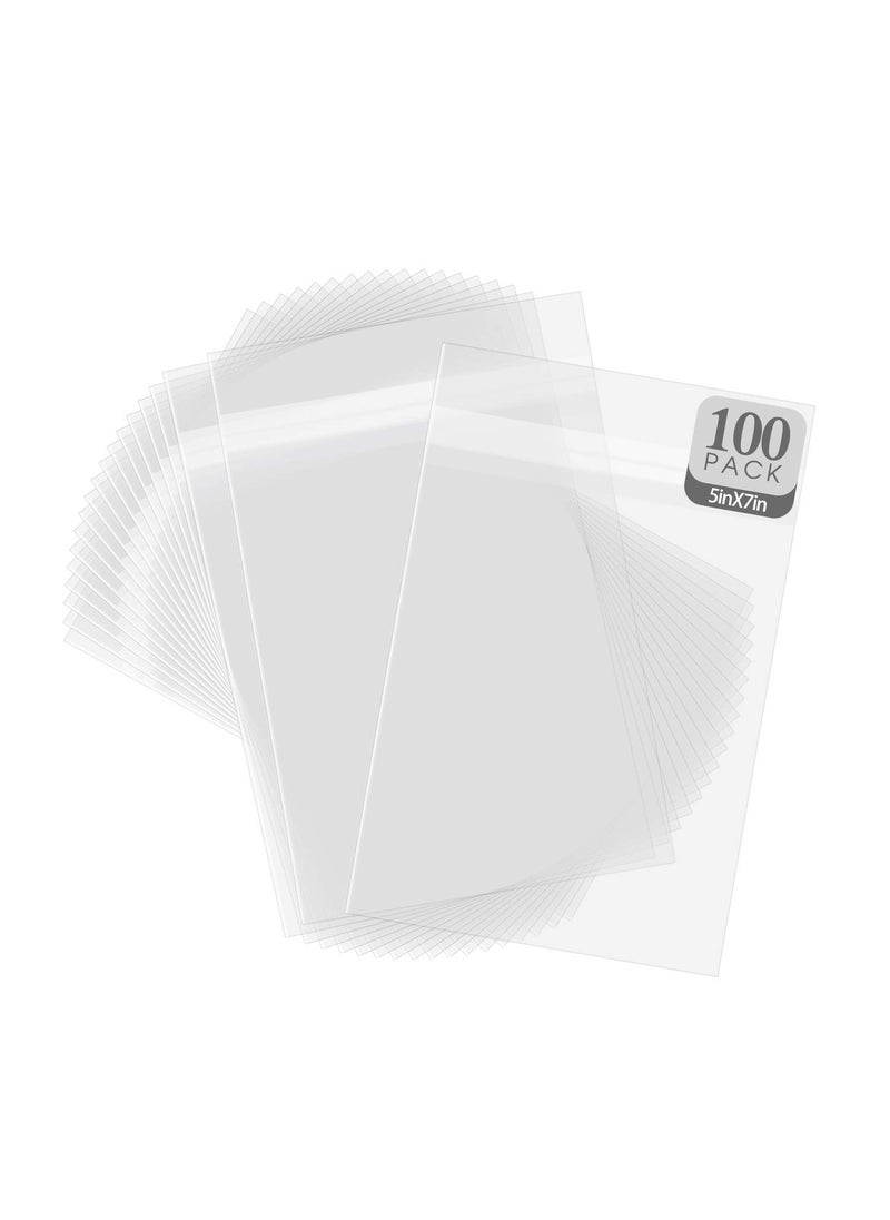 Golden State Art Golden State Art Pack of 100 AcidFree Crystal Clear Sleeves Storage Bags for Photo Prints Framing Mats Mattes Bag Size 5 28 X 7 216 inches for 5x7 Mats 