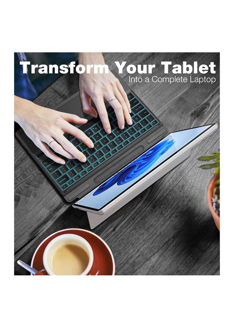 Bluetooth Keyboard for Microsoft Surface Pro 11/Pro 10 2024/Pro 9/Pro 8/Pro X 13 Inch, Wireless Touch Trackpad Thin Keyboard, Detachable with Pen Holder