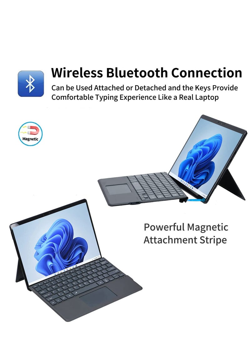 Bluetooth Keyboard for Microsoft Surface Pro 11/Pro 10 2024/Pro 9/Pro 8/Pro X 13 Inch, Wireless Touch Trackpad Thin Keyboard, Detachable with Pen Holder