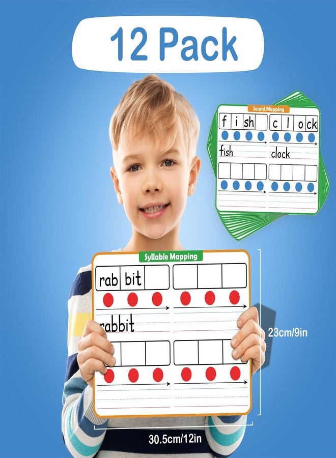 Aizweb 12 Pack Phonemic Awareness Dry Erase Board,9" x 12" Syllable Small Whiteboard,Speech Therapy Material Phonics Games,Science Reading Manipulative,Preschool Kindergarten Classroom Must Have - Image 4