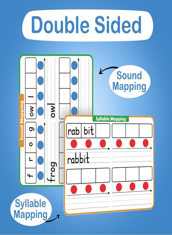 Aizweb 12 Pack Phonemic Awareness Dry Erase Board,9" x 12" Syllable Small Whiteboard,Speech Therapy Material Phonics Games,Science Reading Manipulative,Preschool Kindergarten Classroom Must Have - Image 2