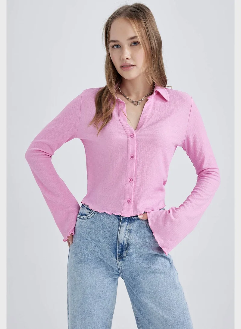 DeFacto Fitted Long Sleeve Shirt