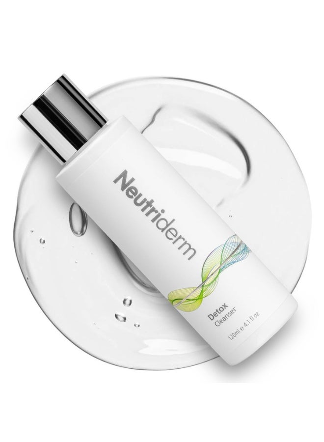 نيوتري ديرم منظف ​​الوجه نيوتريديرم ديتوكس، منظف لطيف مقشر للوجه مع حمض الجليكوليك والصوديوم Pca للبشرة المتوهجة، غسول الوجه فائق الترطيب - غسول الوجه بحمض الجليكوليك للبشرة العادية إلى الدهنية - 120 مل - Image 1