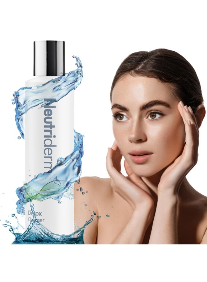 نيوتري ديرم منظف ​​الوجه نيوتريديرم ديتوكس، منظف لطيف مقشر للوجه مع حمض الجليكوليك والصوديوم Pca للبشرة المتوهجة، غسول الوجه فائق الترطيب - غسول الوجه بحمض الجليكوليك للبشرة العادية إلى الدهنية - 120 مل - Image 4