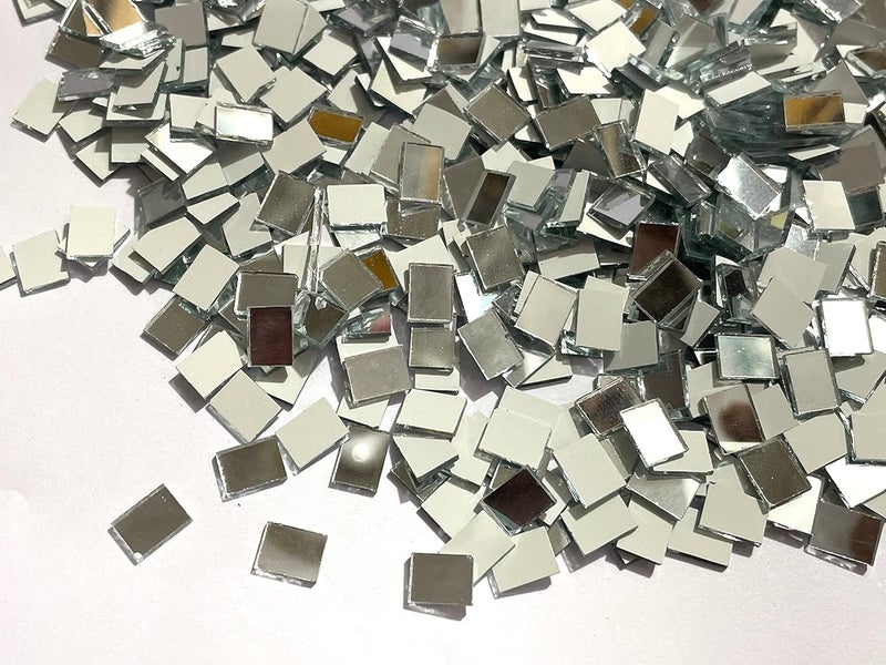 OMX OMX Silver Mosaic Mirror Pieces for Embroidery Craft Making Kit for Jewellery Crafts Making Small Rectangular Shape 8mm x 6mm 600 Pc Silver Mirror  - Image 3
