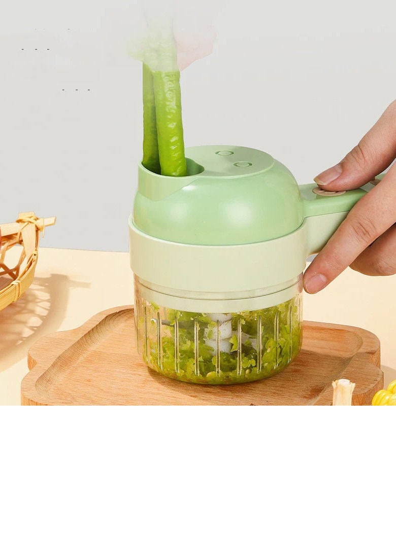 مطحنة ثوم كهربائية صغيرة لون اخضر وابيض - Image 4