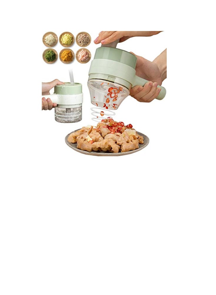 مطحنة ثوم كهربائية صغيرة لون اخضر وابيض - Image 5