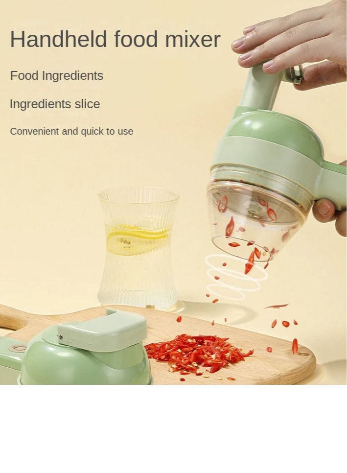 مطحنة ثوم كهربائية صغيرة لون اخضر وابيض - Image 3