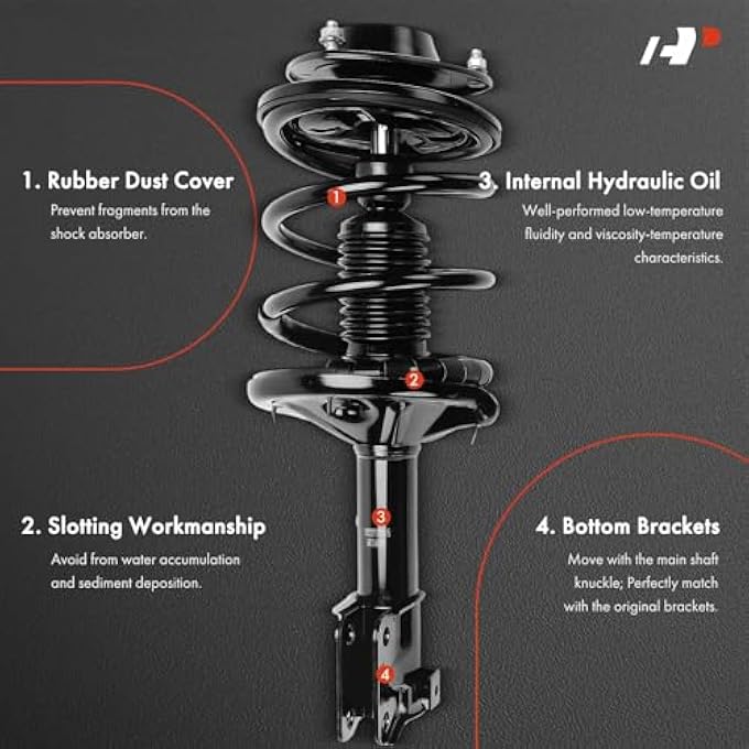 أ-بريميوم مجموعة كاملة للدعامة الأمامية ونابض لولبي متوافقة مع ميتسوبيشي إكليبس 2000-2005، طقم من قطعتين - Image 4