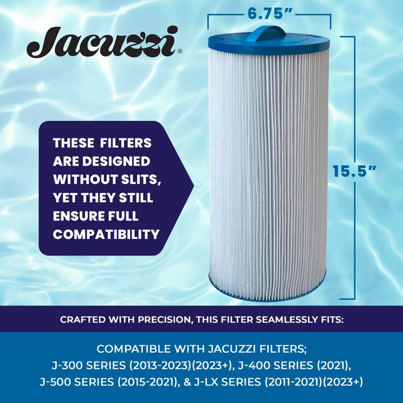 Jacuzzi ProClear 6000-383AJ Hot Tub Replacement Filter Cartridge Fits J-300, J-400, J-500, J-LX (2002+) - Hydro Filter with Twist-Off Cap, OEM Accessories & Replacement Parts, 60 Sq Ft, 1 Pack - Image 3