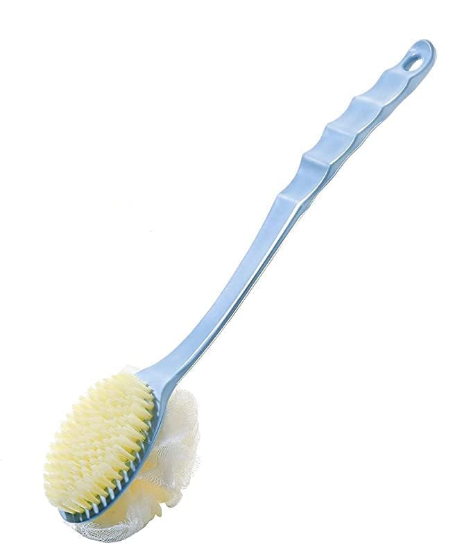 TERXA 2 In 1 Body Brush & Back Brush | Back Scrubber | Double Sided Bath Brush | Long Handled Shower Brush For Wet & Dry | Bathing Tool & Accessories (Pack of 1,Multicolor) - Image 1
