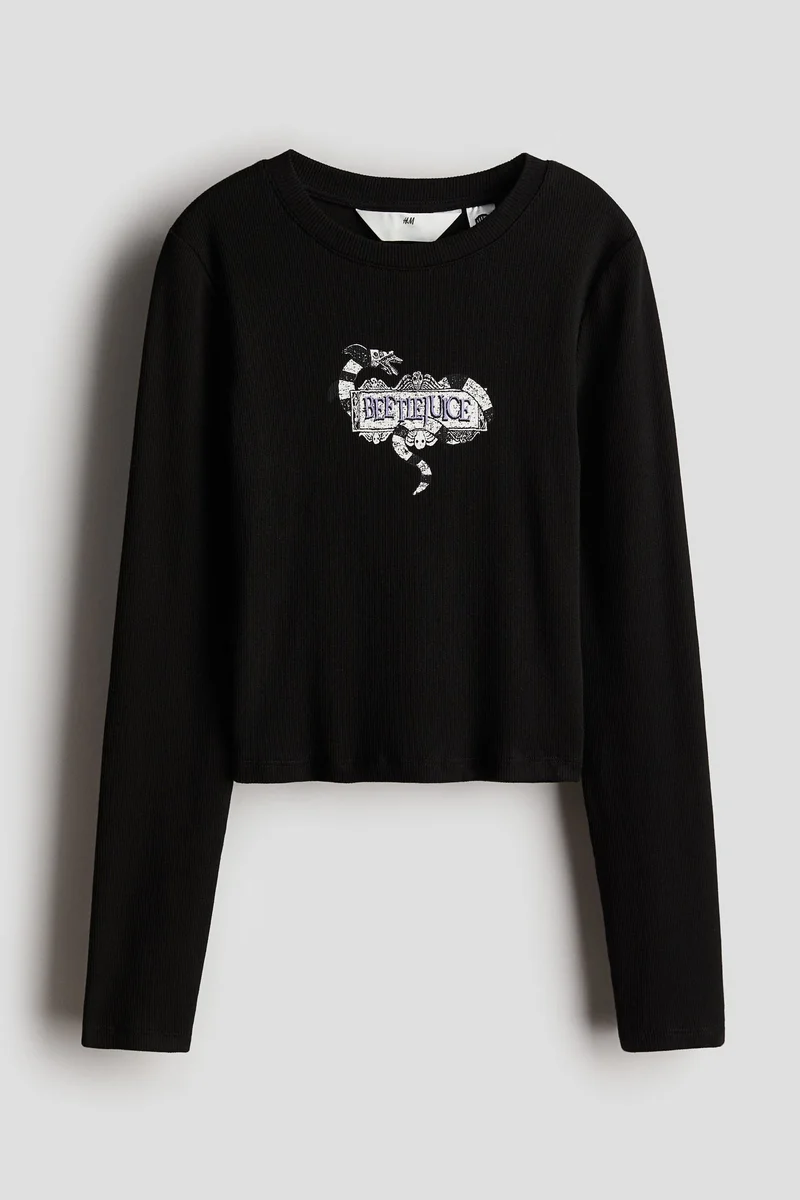 H&M Print-motif jersey top