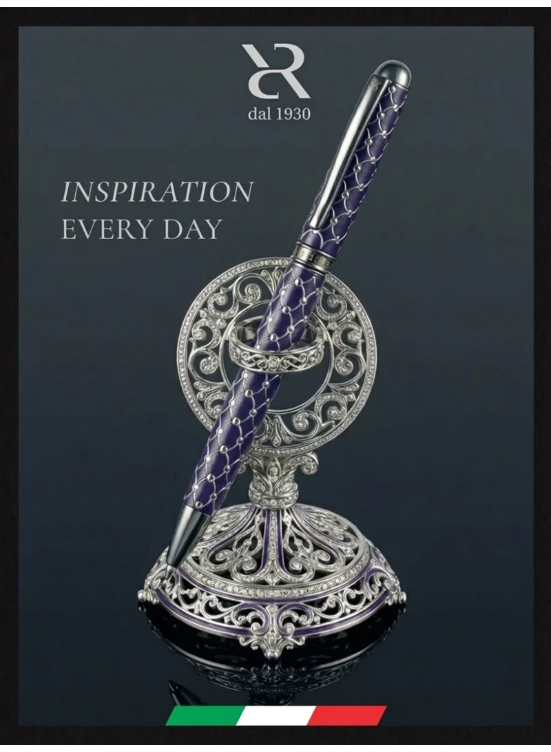 Ancora Ancora Rapide Faber “Chrome” – Luxury Ballpoint Pen Inspired by Fabergé Masterpieces | Handcrafted in Italy (Faber “Chrome” – Violet)