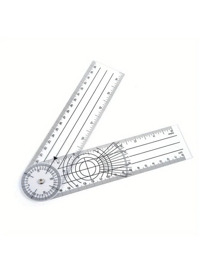360 Degree Goniometer Angle Ruler Mechanical Protractor Inclinometer 0 140mm Plastic 1pc - Image 1