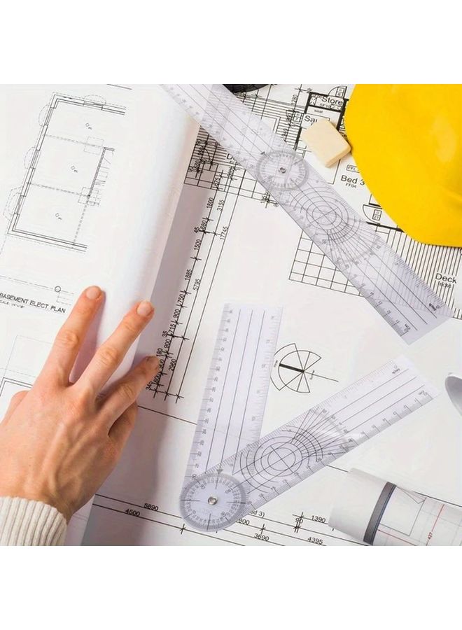 360 Degree Goniometer Angle Ruler Mechanical Protractor Inclinometer 0 140mm Plastic 1pc - Image 5