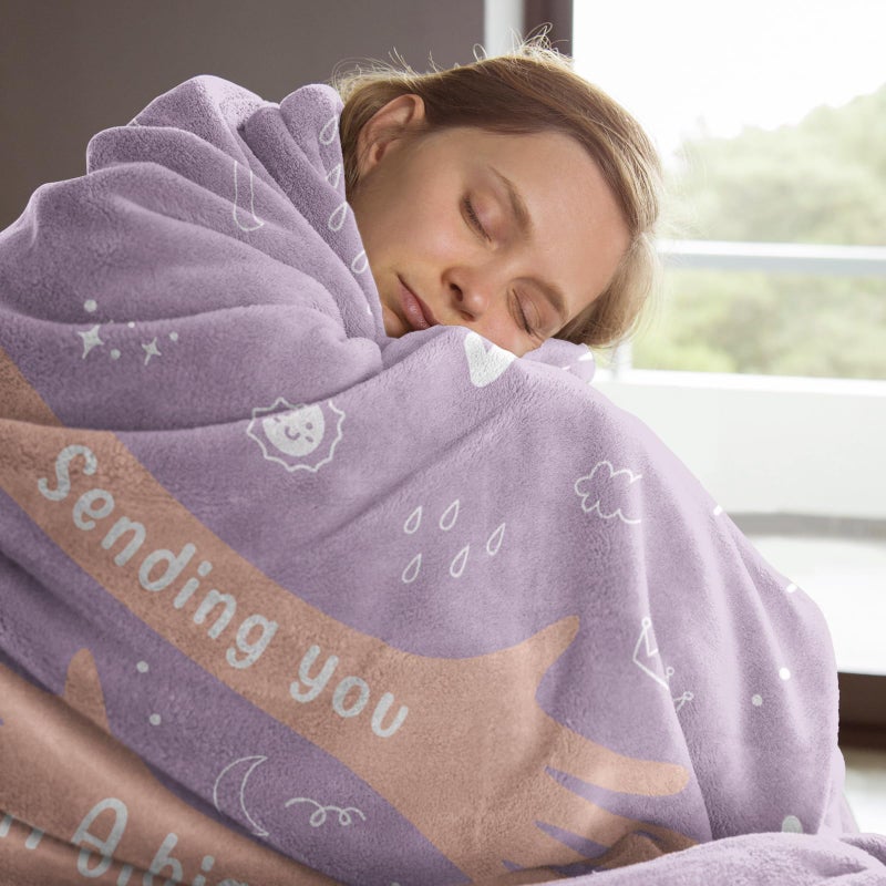 Afterprints Get Well Soon Gifts for Women Men  Hug/Healing Blanket  Thinking of You/Feel Better/Sympathy/After Surgery Gifts for Friends  Sister  Coworkers  Soft Throw Blankets 50'' x 60'' - Image 3