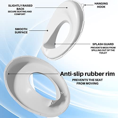 TECHHARK® Baby Potty Training Toilet Seat for Boys And Girls Kids, Non-Slip with Splash Guard, Fits Round & Oval Toilets, Free Includes Storage Hook (BLACK SEAT) - Image 4