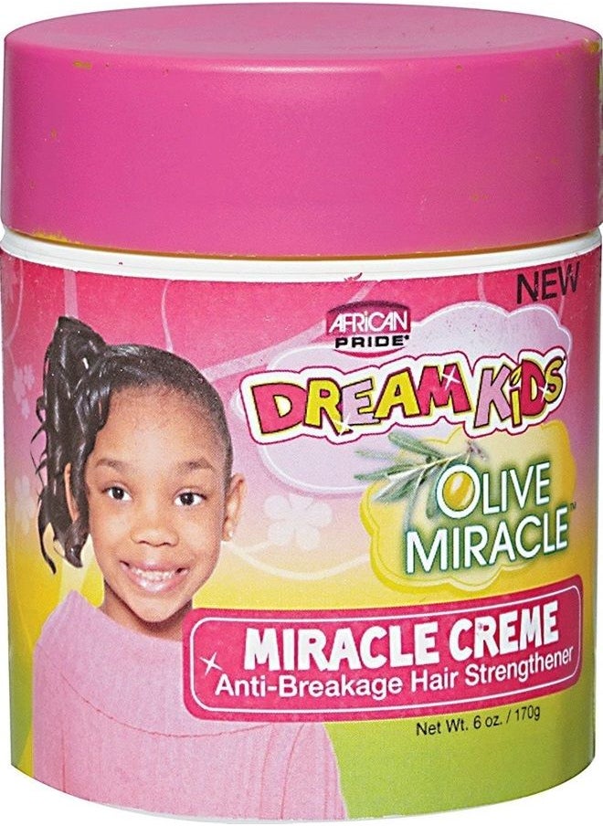 African Pride Dream Kids Olive Miracle Creme Anti-Breakage Hair Strengthener - Helps Strengthen, Condition & Protect Hair, Contains Olive Oil, 6 Oz  - Image 1