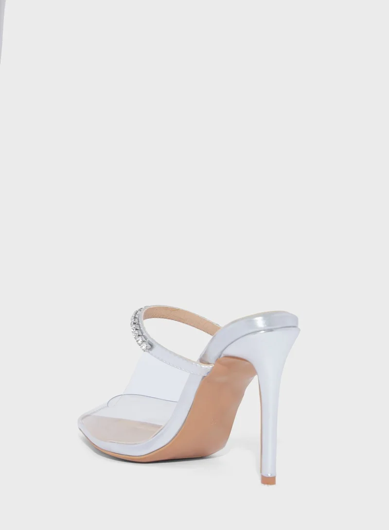 Ella Limited Edition Clear High Heel Pump With Diamante