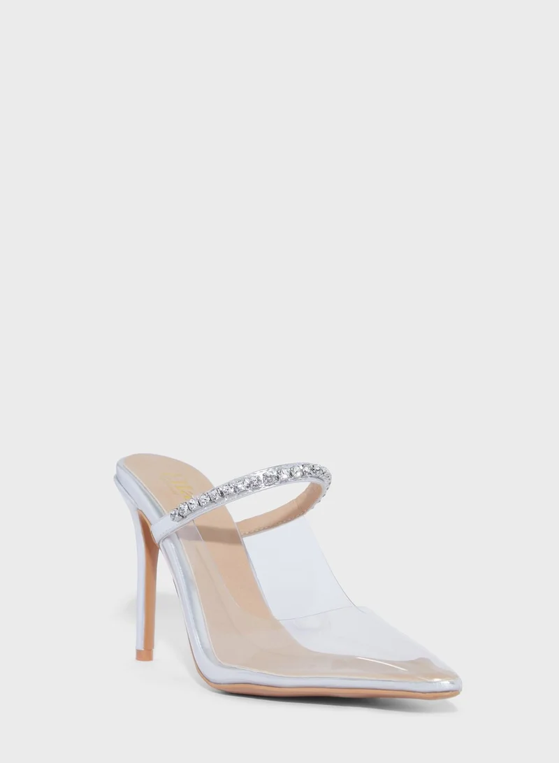 Ella Limited Edition Clear High Heel Pump With Diamante