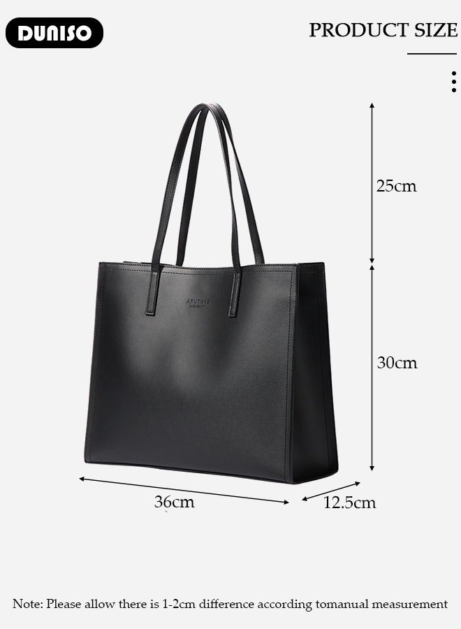 DUNISO Women Laptop Tote Bag 14 Inch Computer Tote Bag Purse Shoulder Bag, Computer Briefcase Shoulder Bag, Large Capacity Messenger Bag, Casual Laptop Bag for Office, Shopping, Travel Daily Use - Image 4