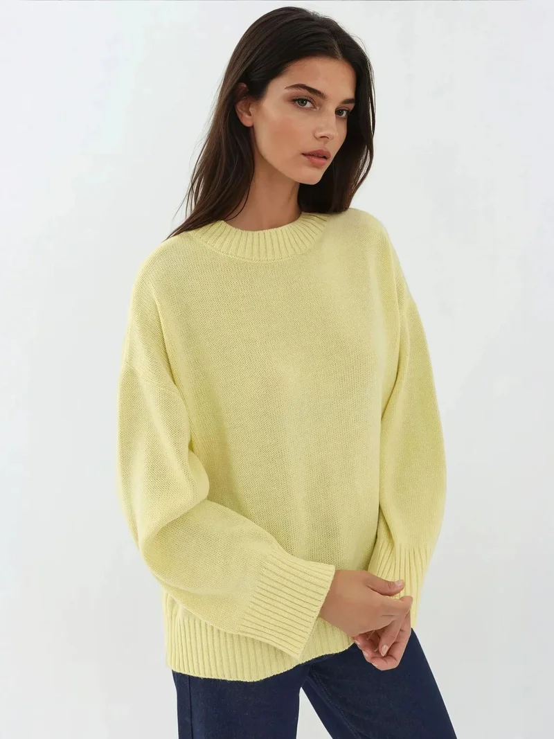 هيكاب كنزة بياقة دائرية مريحة