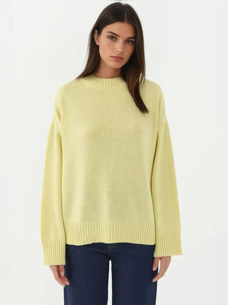 هيكاب كنزة بياقة دائرية مريحة