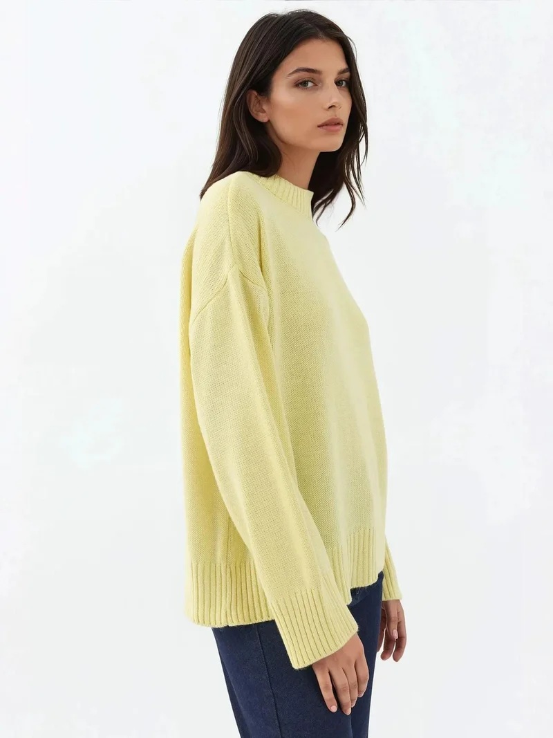 هيكاب كنزة بياقة دائرية مريحة