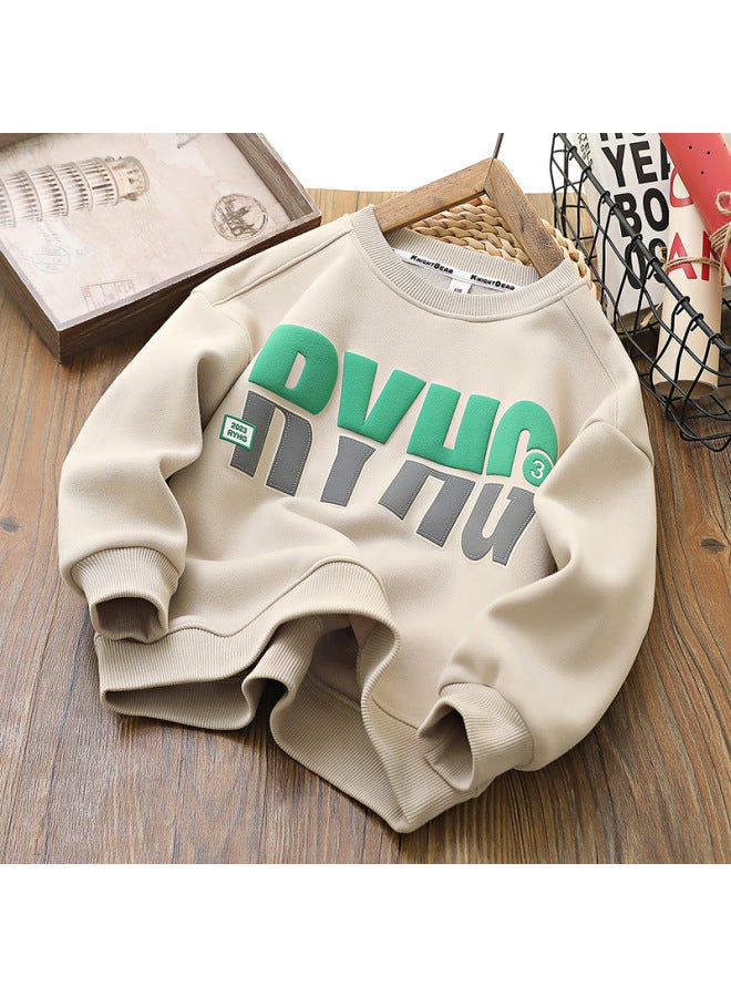 WINTER Kids' Clothing Boys' Fleece Hoodie New Autumn Style Children's Outerwear Thick Cotton Top Trendy - Image 4